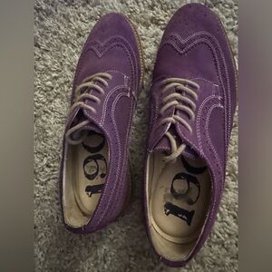 1991 Purple Suede Leather Oxford, Size 10 NWOT